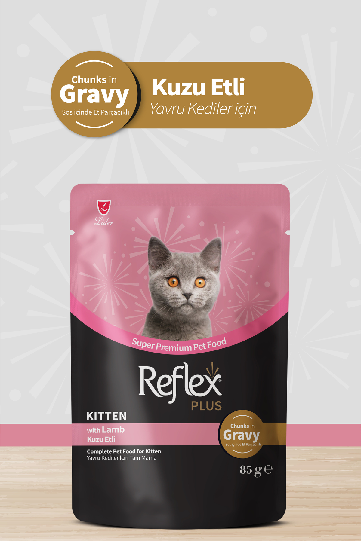 Reflex Plus Sos İçinde Parça Kuzu Etli Yavru Kedi Konservesi 85gr