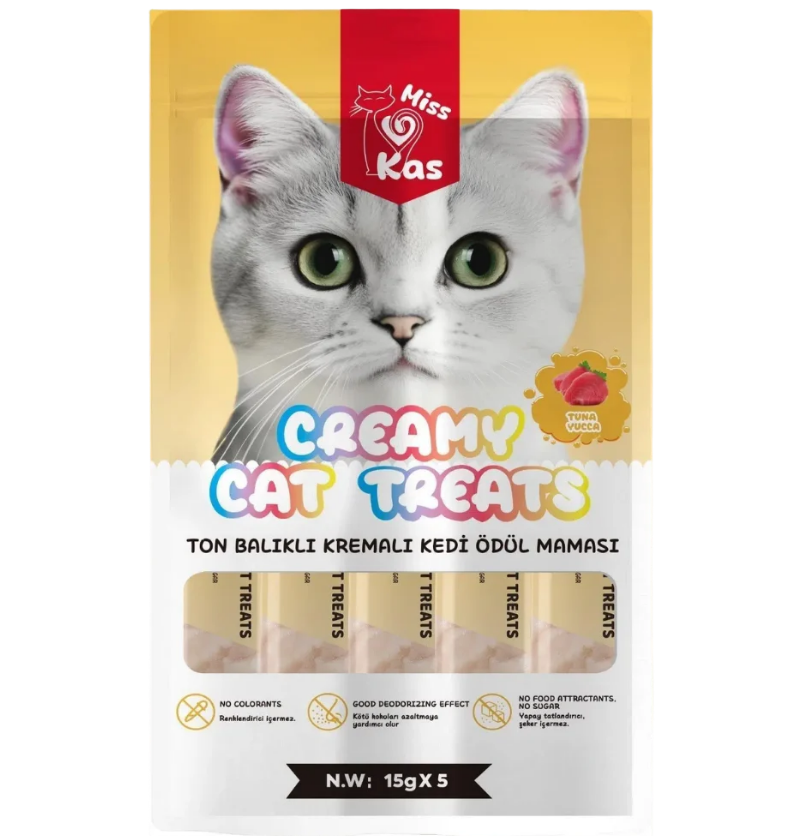 Miss Kas Kedi Ödül Maması Ton Balıklı Kremalı 5x15 gr
