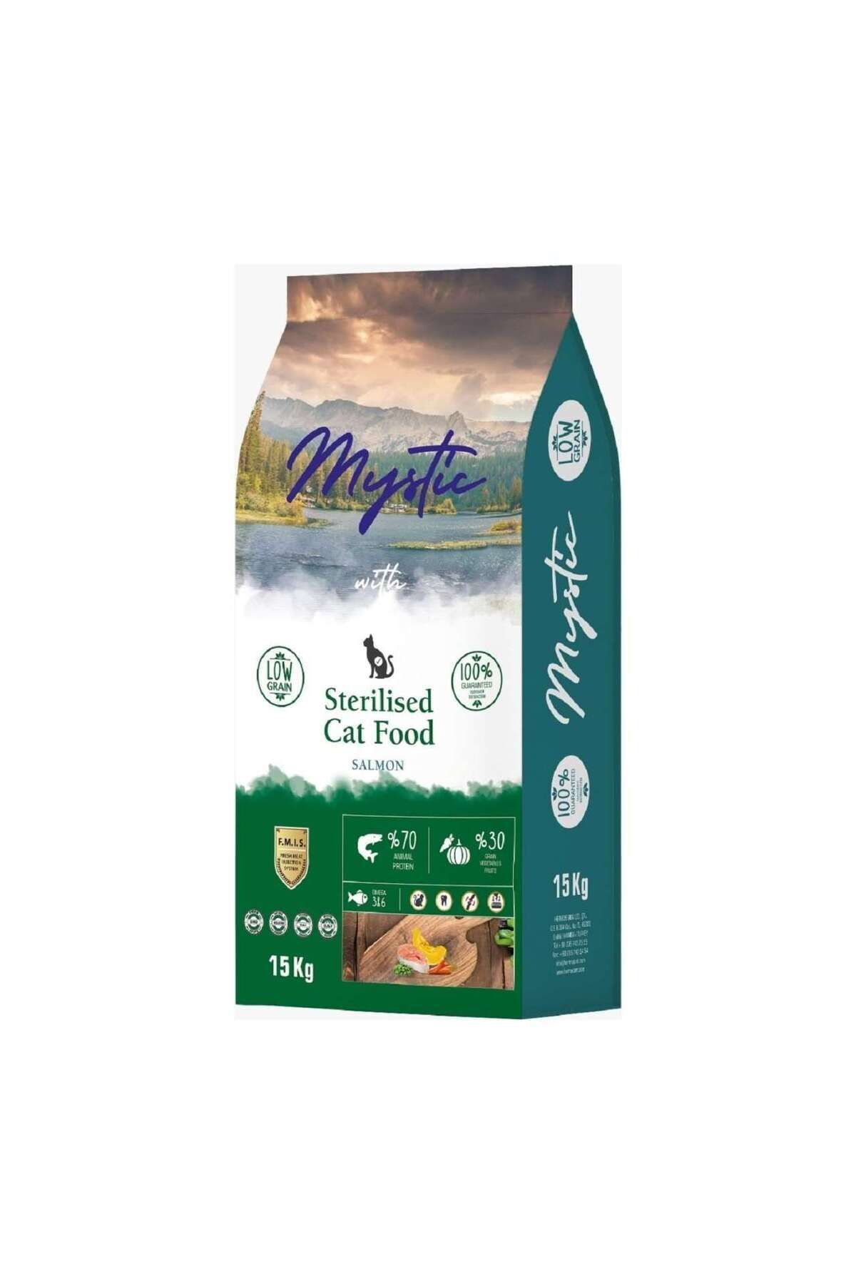 Mystic Az Tahıllı Kısırlaştırılmış Somonlu Kedi Maması15 Kg