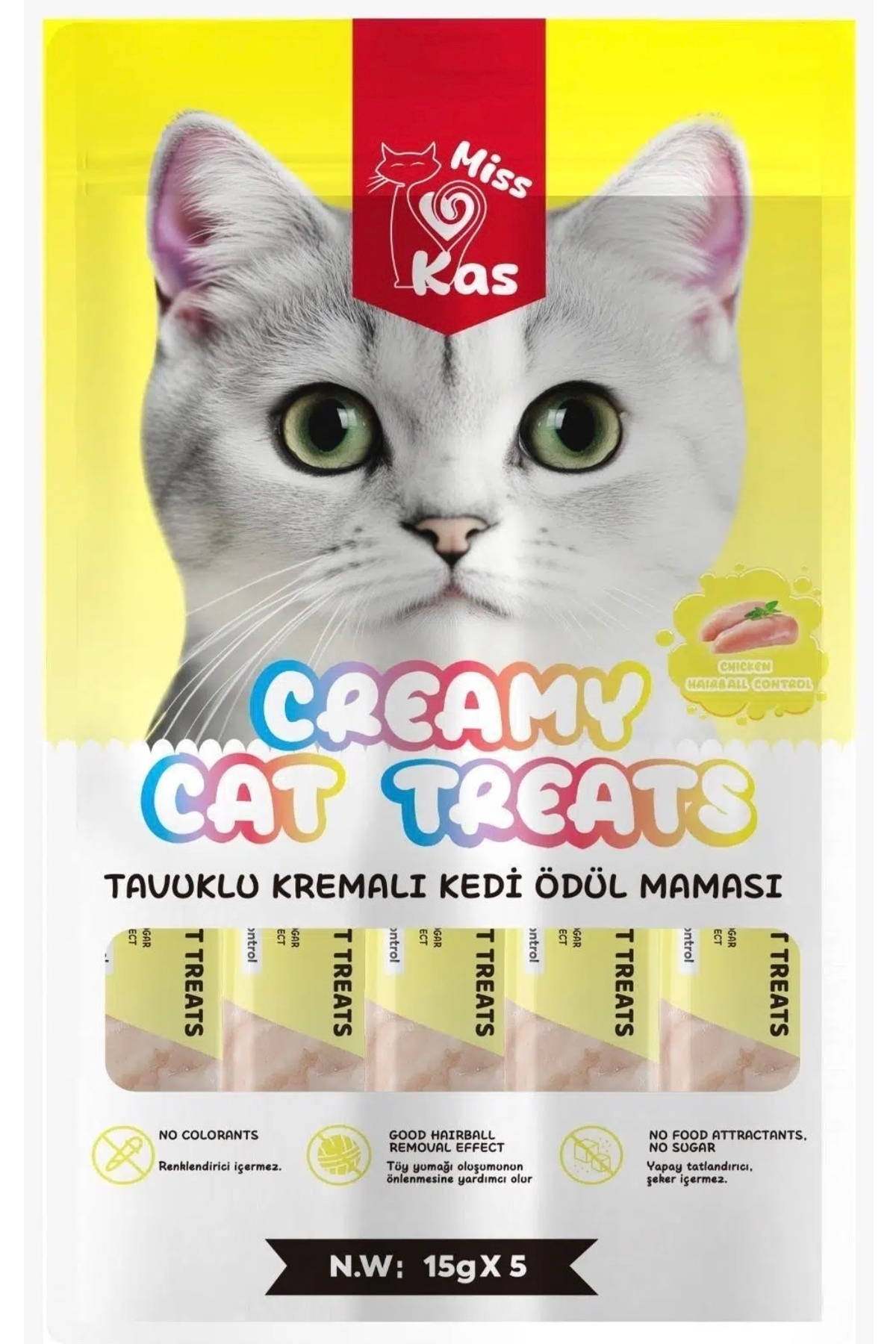 Miss Kas Kedi Ödül Maması Tavuklu Kremalı 5x15 gr
