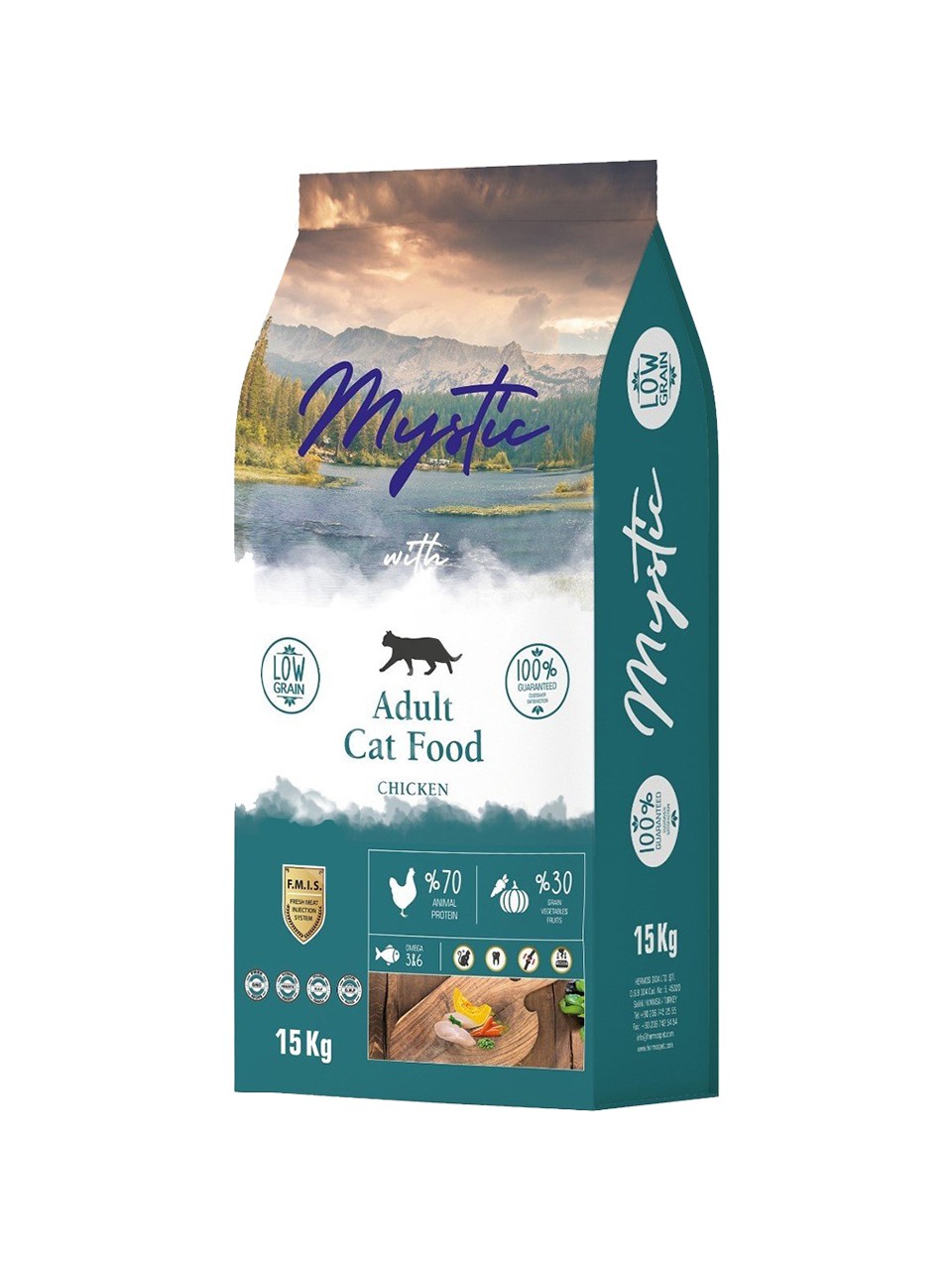 Mystic Az Tahıllı Yetişkin Kedi Maması Tavuklu 15 Kg
