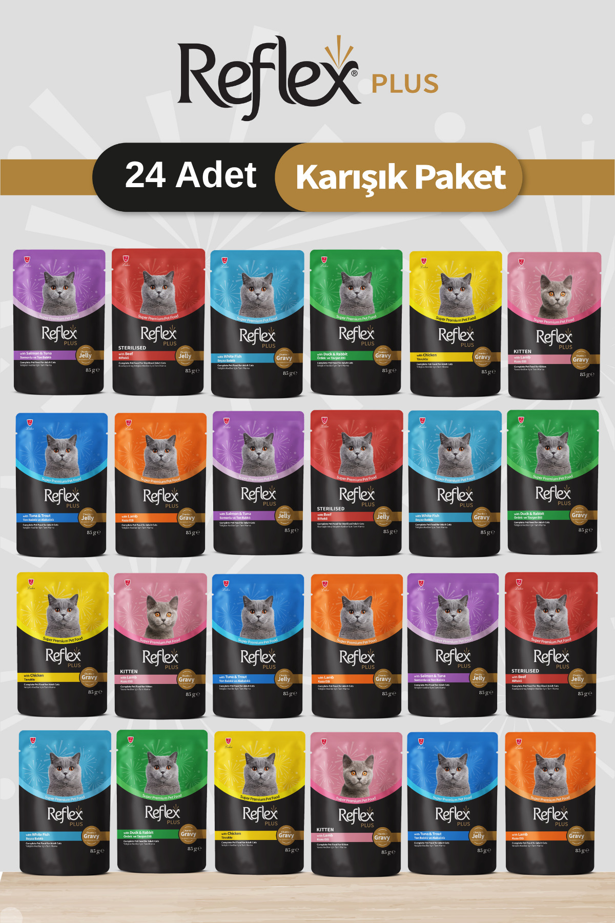 Reflex Plus Pouch Karışık Kedi Yaş Maması 85gr x 24 Adet