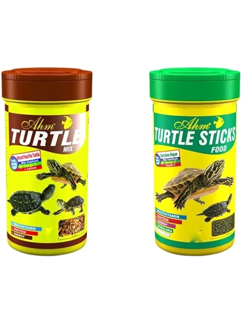 Ahm Kaplumbağa Yem Seti Turtle Mix + Sticks 250 Ml x 2 Adet