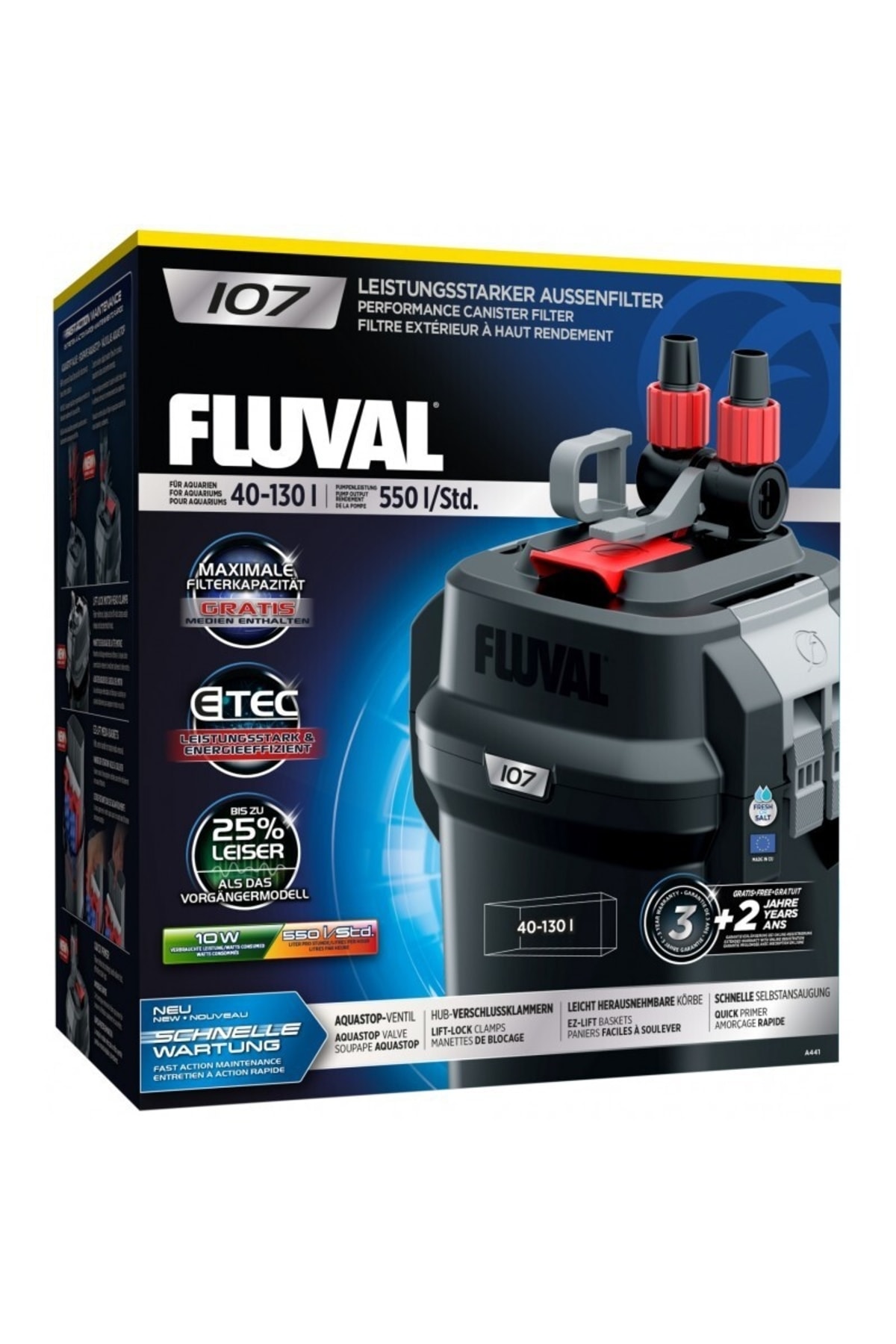 Fluval 107 Dış Filtre 550 L/H 40-130 LT