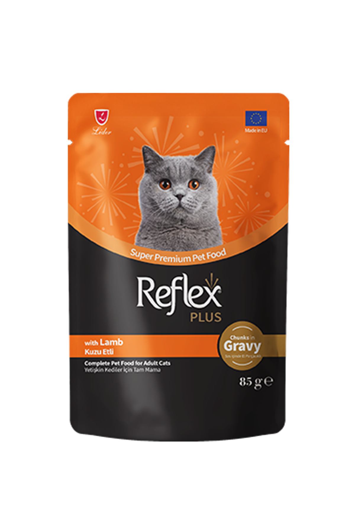 Reflex Plus Sos İçinde Parça Kuzu Etli Yetişkin Kedi Konservesi 85gr