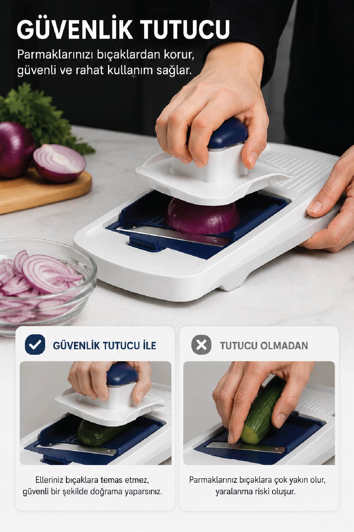 Chef 8'i 1 Arada Çok Amaçlı Meyve ve Sebze Rende Seti 1,8 L