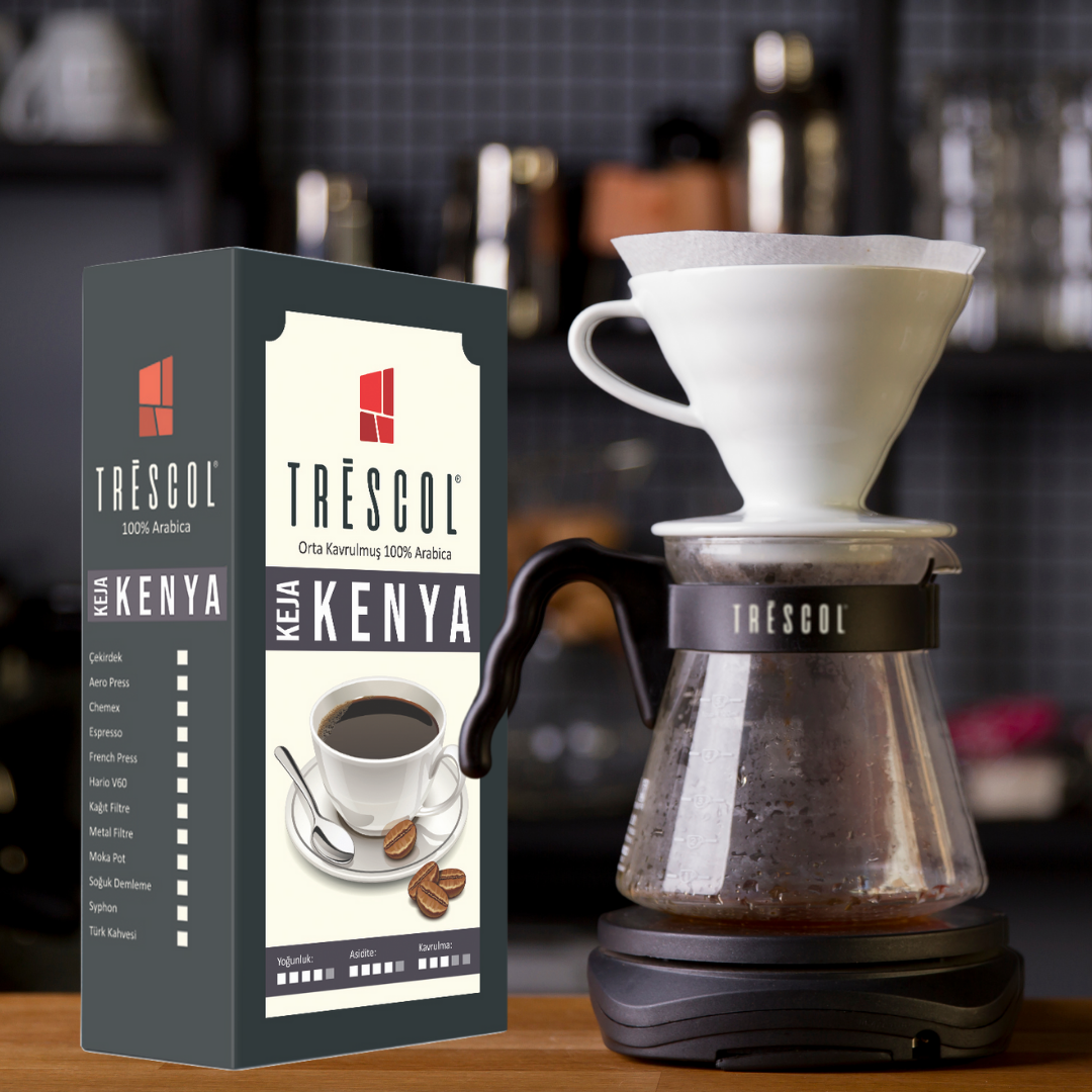 Trescol Kenya Moka PotV60 için Öğütülmüş Kahve 500Gr Tréscol Kahve