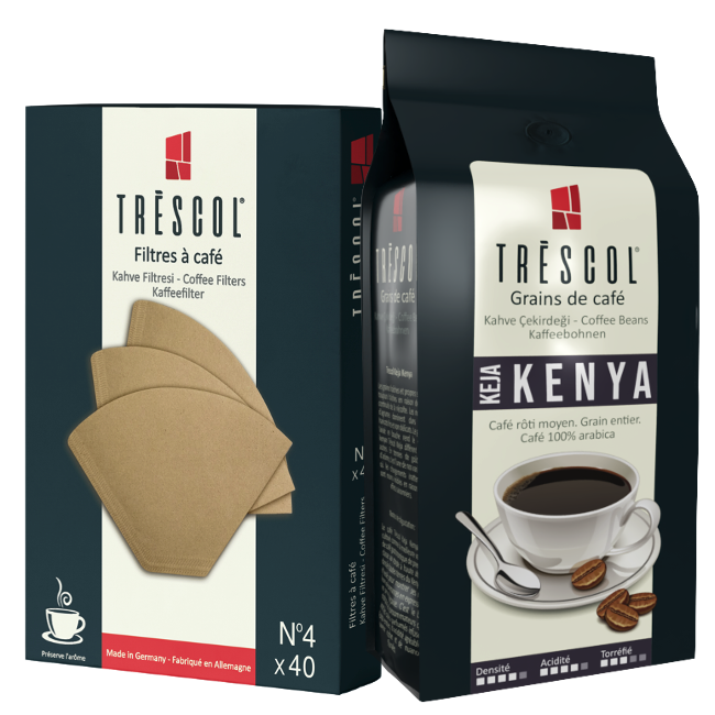 Trescol Kenya Öğütülmüş Kahve 250Gr + Trescol 40�lı Kağıt Filtre