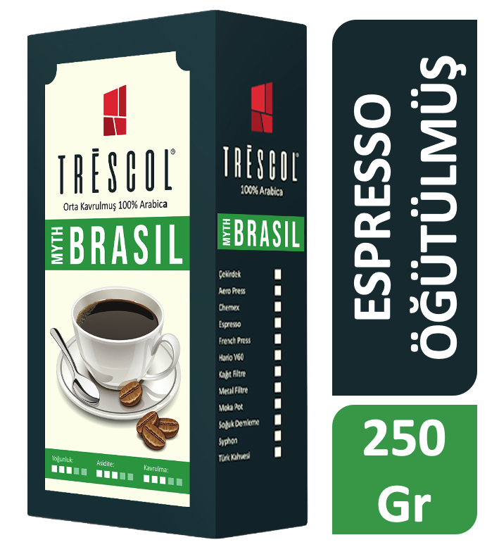 Trescol Brasil Espresso için öğütülmüş Kahve 250 Gr Tréscol Kahve
