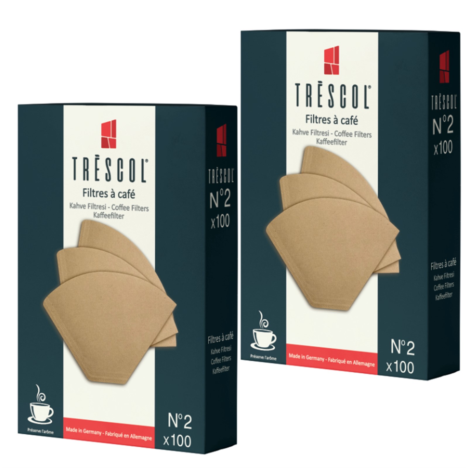 Trescol Kahve Filtresi 2 Numara Naturel Kağıt 2X100 200�li Paket